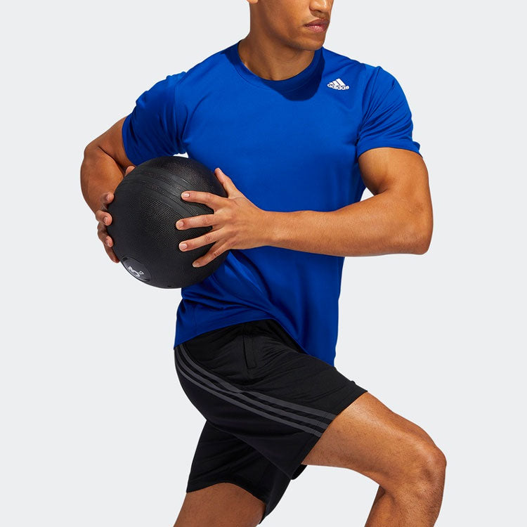 Men's adidas Solid Color Logo Sports Round Neck Short Sleeve Royal Blue T-Shirt GC8345