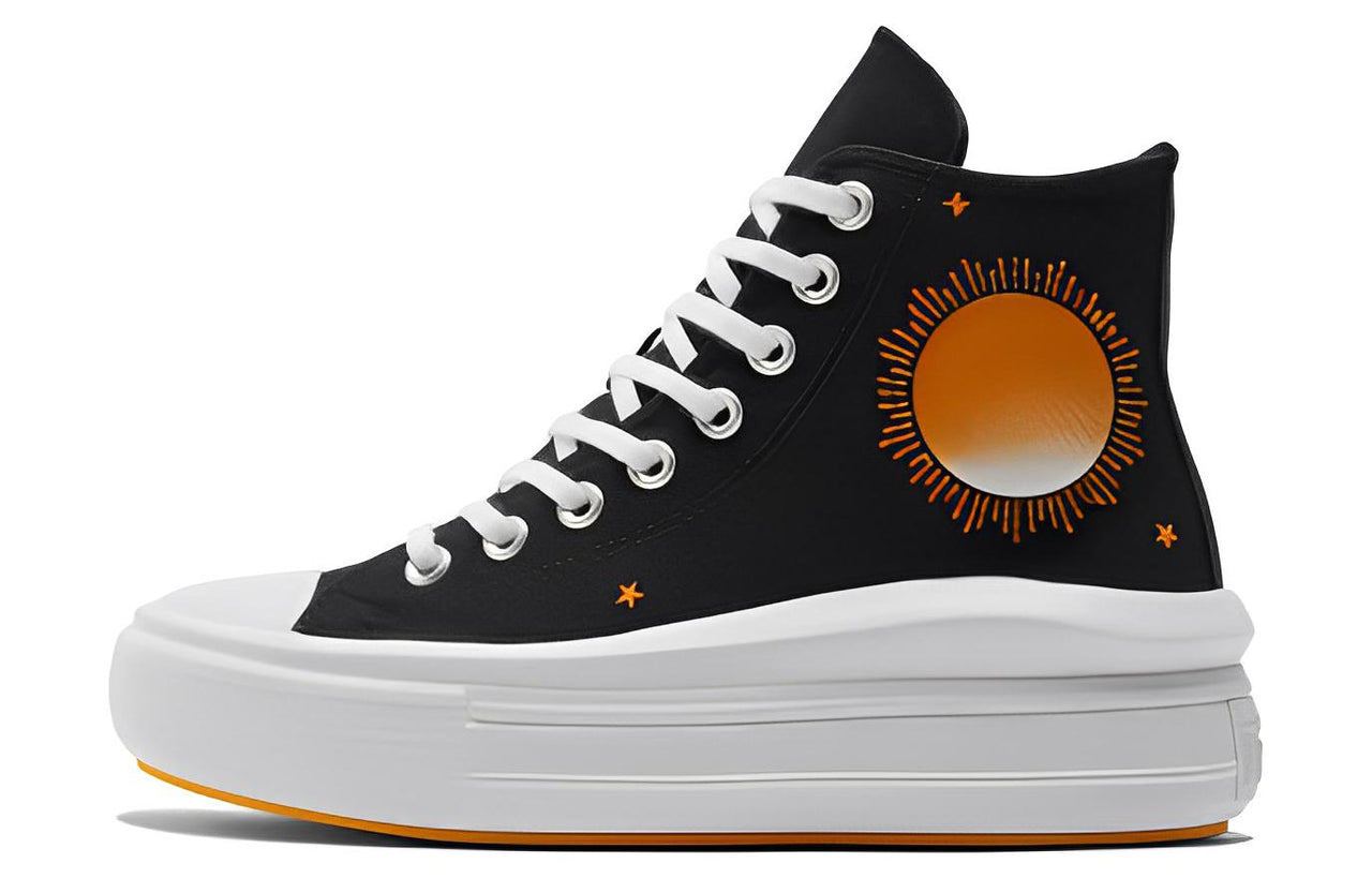 (WMNS) Converse Chuck Taylor All Star Move High 'Black White Orange' A02896C