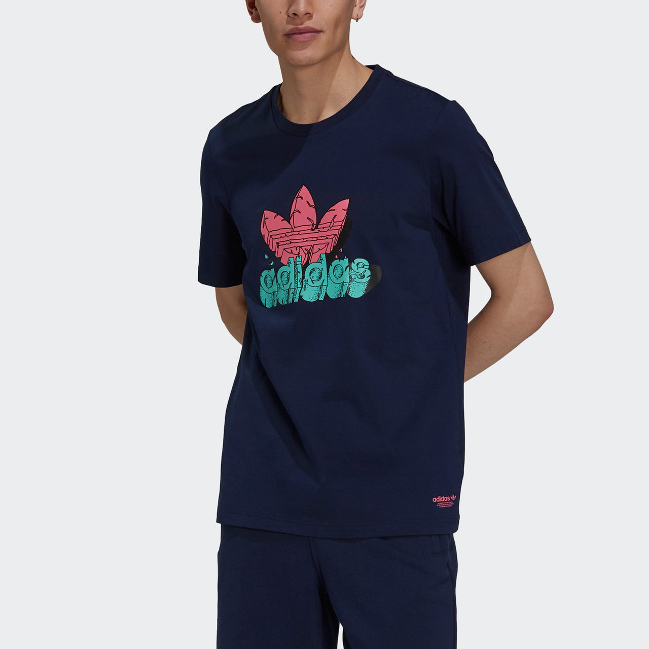 adidas Men's originals 5 As Tee Logo Sports Navy H13480