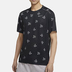 Men's Nike Pattern Logo Printing Round Neck Sports Short Sleeve Black T-Shirt CJ5408-010