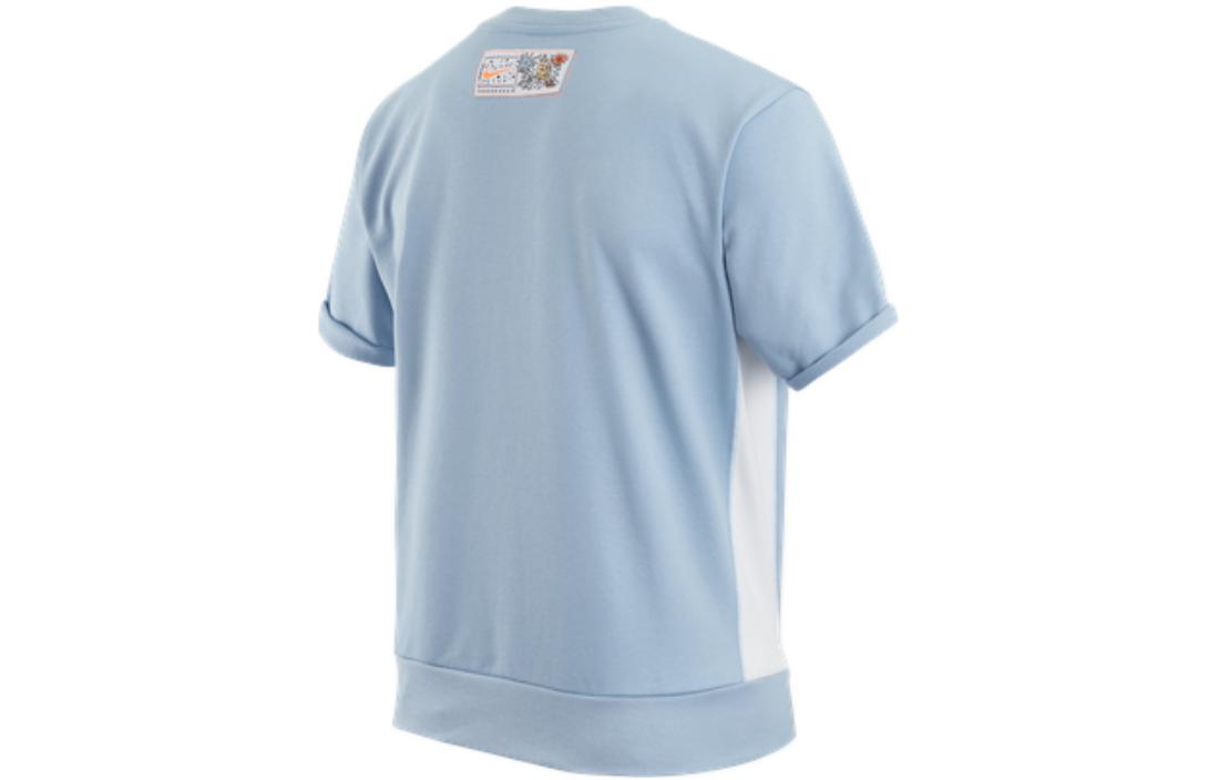 Nike Colorblock Cartoon Small Label Sports Training Round Neck Short Sleeve Blue DV3201-425