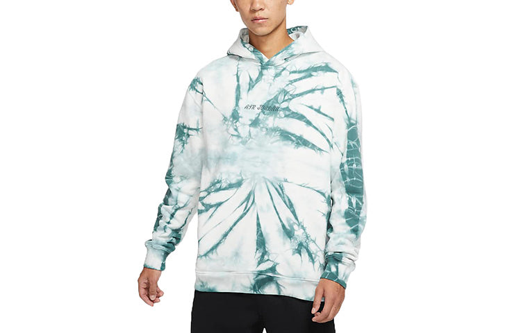 Men's Air Jordan Back Large Logo Printing Tie Dye Sports Green DR2647-133