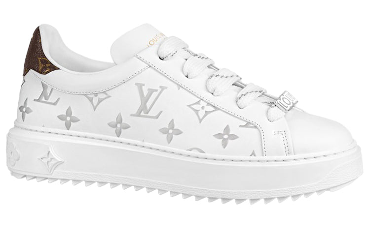 (WMNS) LOUIS VUITTON Time Out Sneakers 'White with Silver Monogram' 1A9HB7