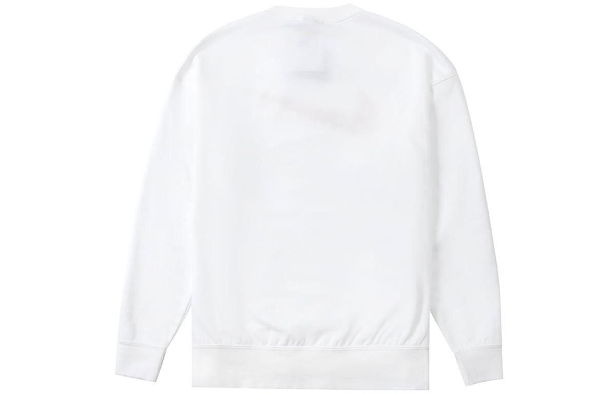 (WMNS) Nike Solid Color Flower Logo Casual Round Neck Pullover White Hoodie DM6310-100