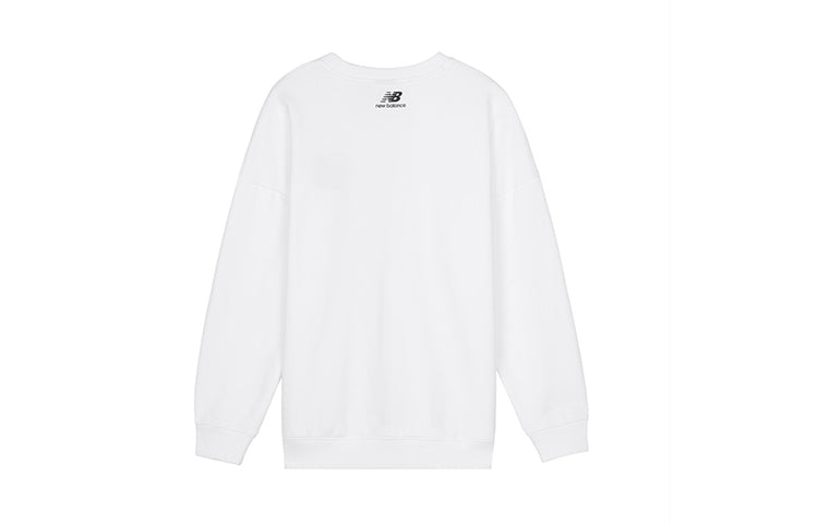 (WMNS) New Balance Logo Printing Round-neck Printing Swea White AWT03367-MUN