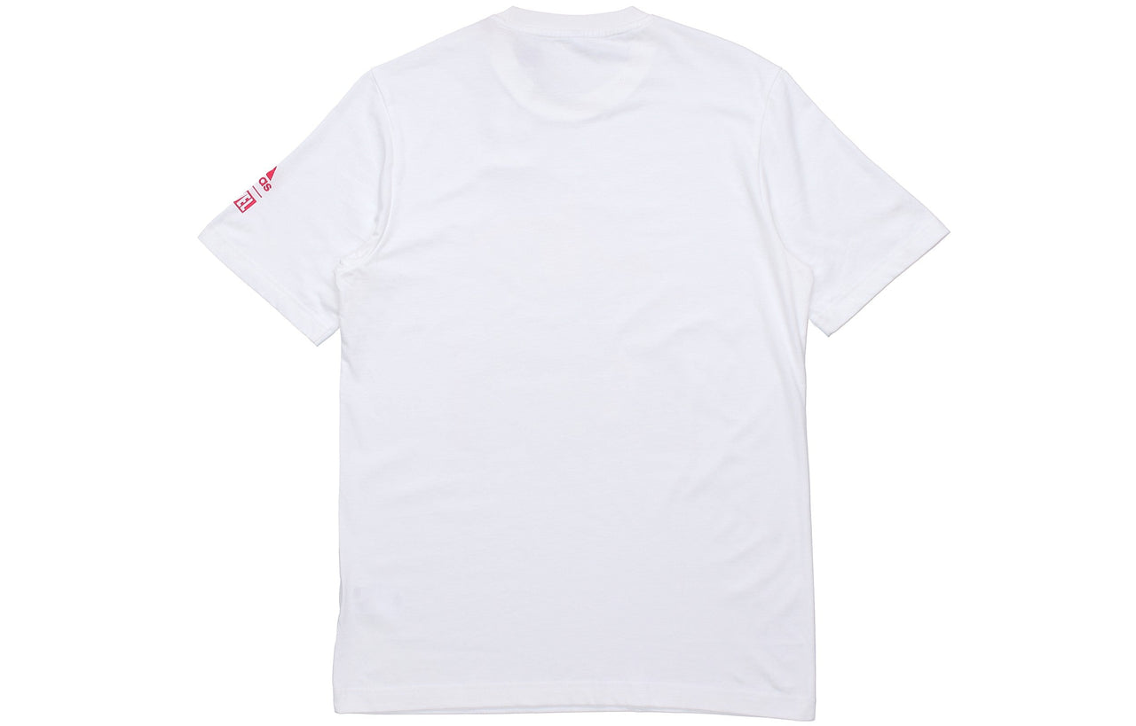 Men's adidas x MARVEL/ MARVEL Dm Spiderman 1 Printing Basketball Sports Round Neck Short Sleeve White T-Shirt DX6983