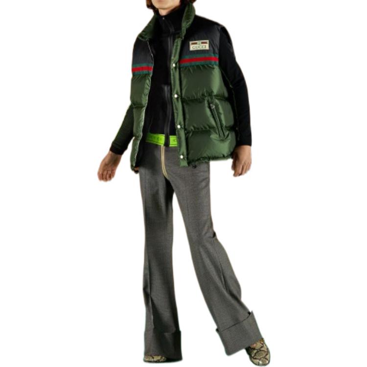 Gucci Nylon Silk-Satin Padded Down Vest 'Green' 698713-Z8A1T-3755