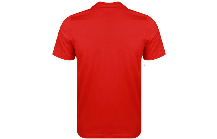 Men's adidas Basketball Sports Printing Round Neck Short Sleeve Red T-Shirt GL4425
