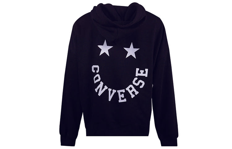(WMNS) Converse Logo Knit hooded Drawstring Black 10020752-A01