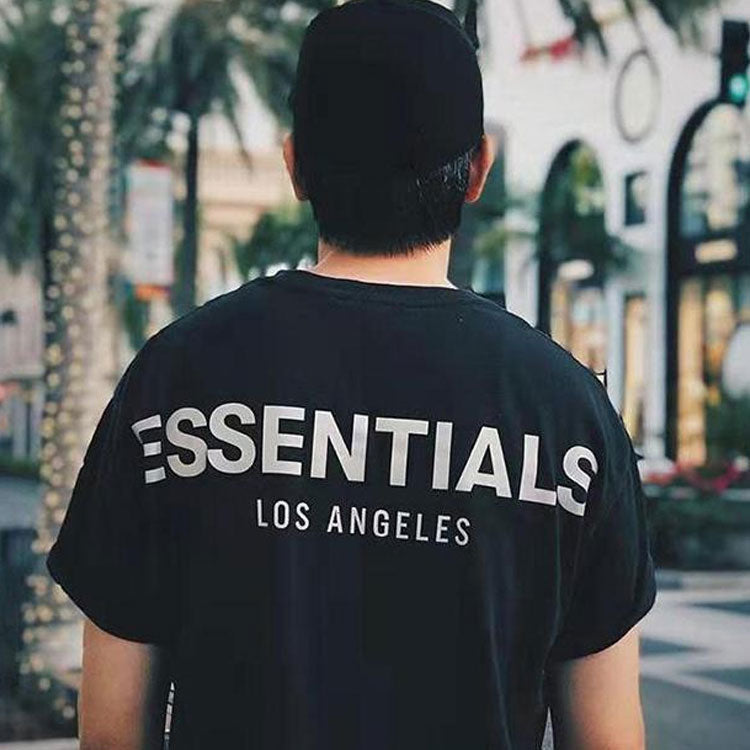 Fear of God Essentials LA Short Sleeve T-Shirt 'Black White' FOG-SS20-004