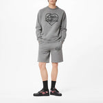 Men's LOUIS VUITTON x NIGO2 Crossover LV2 SS22 Large Love Logo Alphabet Printing Cozy Pullover Autumn Gray 1A9GLT