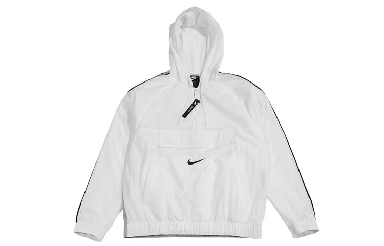 Nike Sportswear Swoosh Long Sleeve Printed Loose Pocket Hoodie White CD0420-100