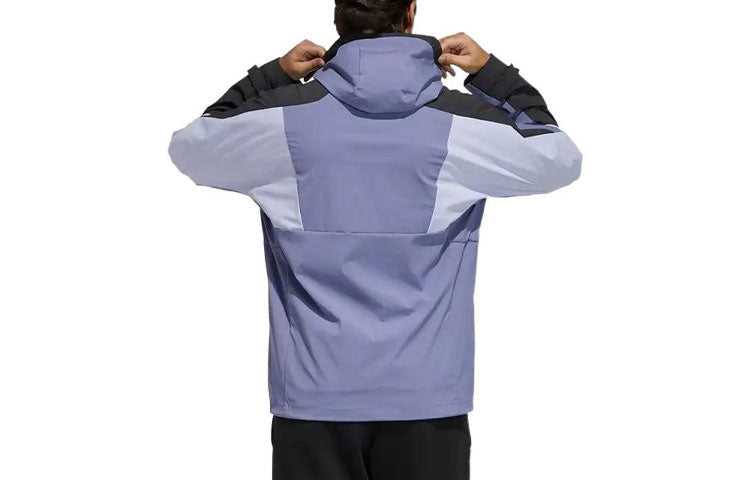 adidas Colorblock Hooded Jacket Purple H40226