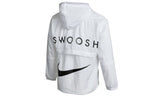 Nike Men's Swoosh Logo Printed Wind Proof Jacket White DJ8038-100