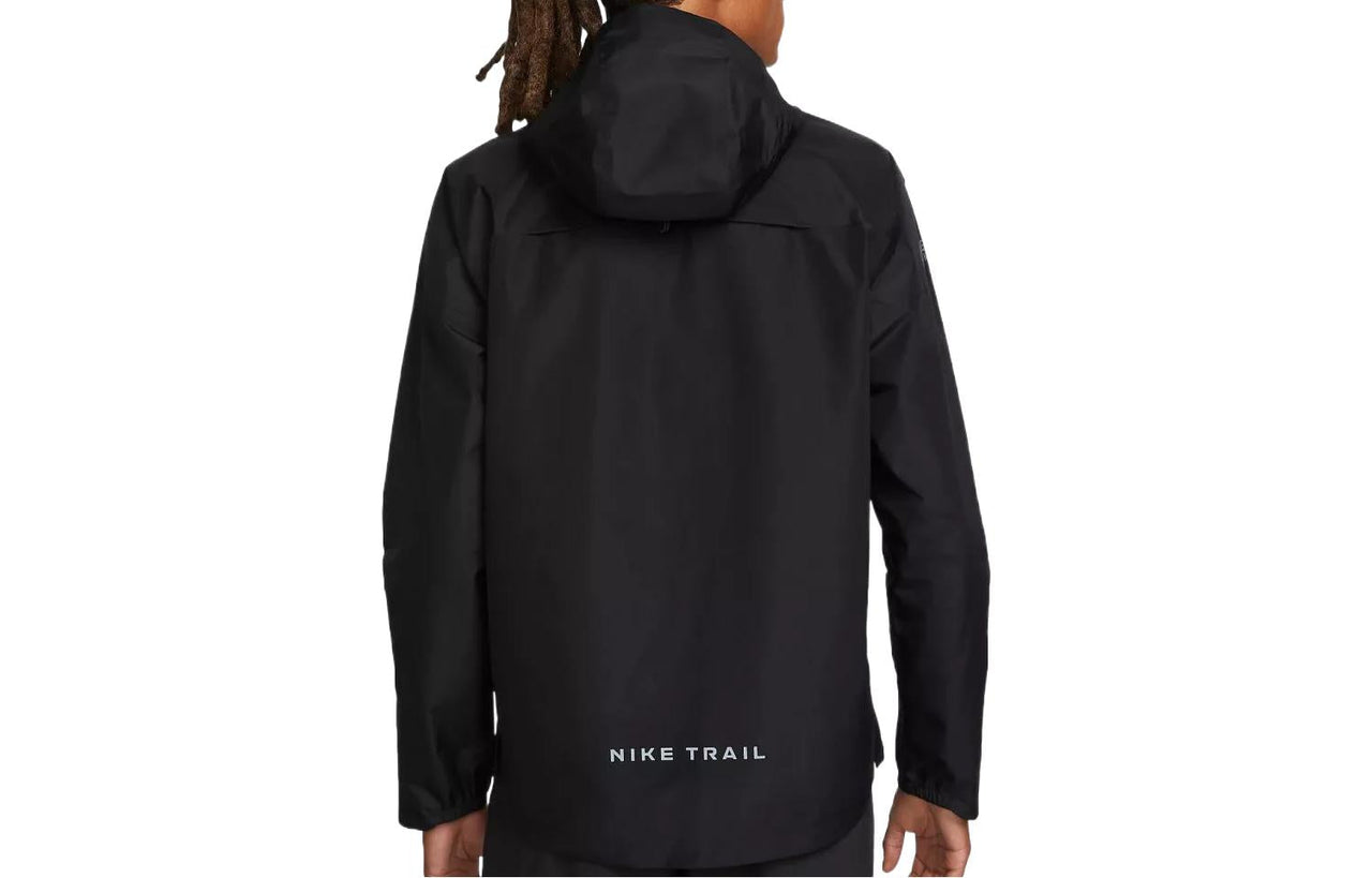 Men's Nike GORE-TEX Solid Color Alphabet Printing Zipper Hooded Jacket Black DM4659-010