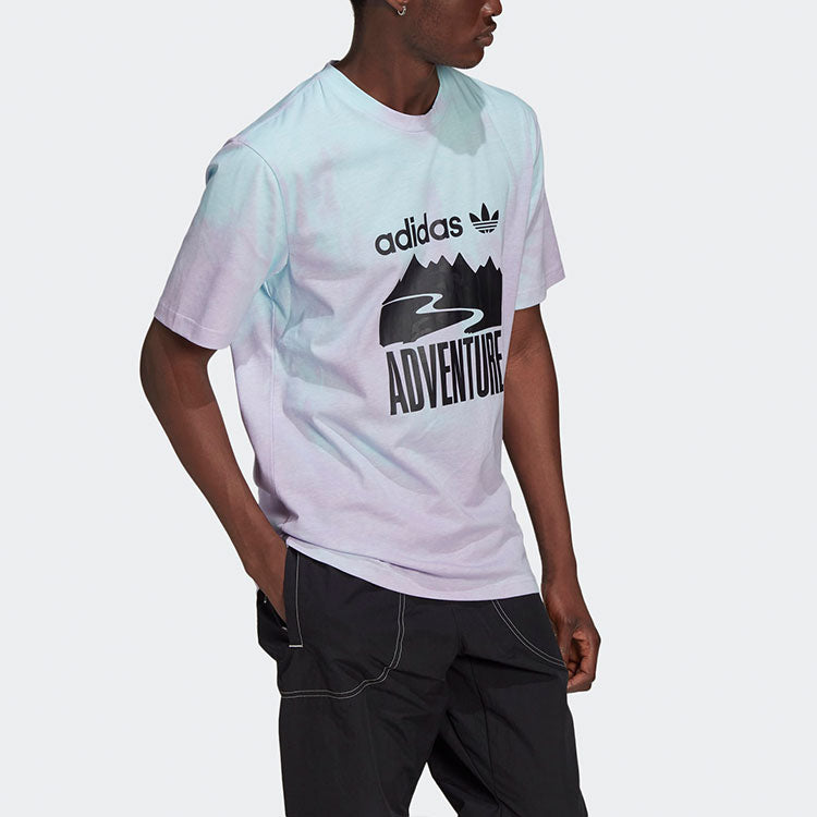 adidas originals Printing Round Neck Pullover Short Sleeve Purple GP0073