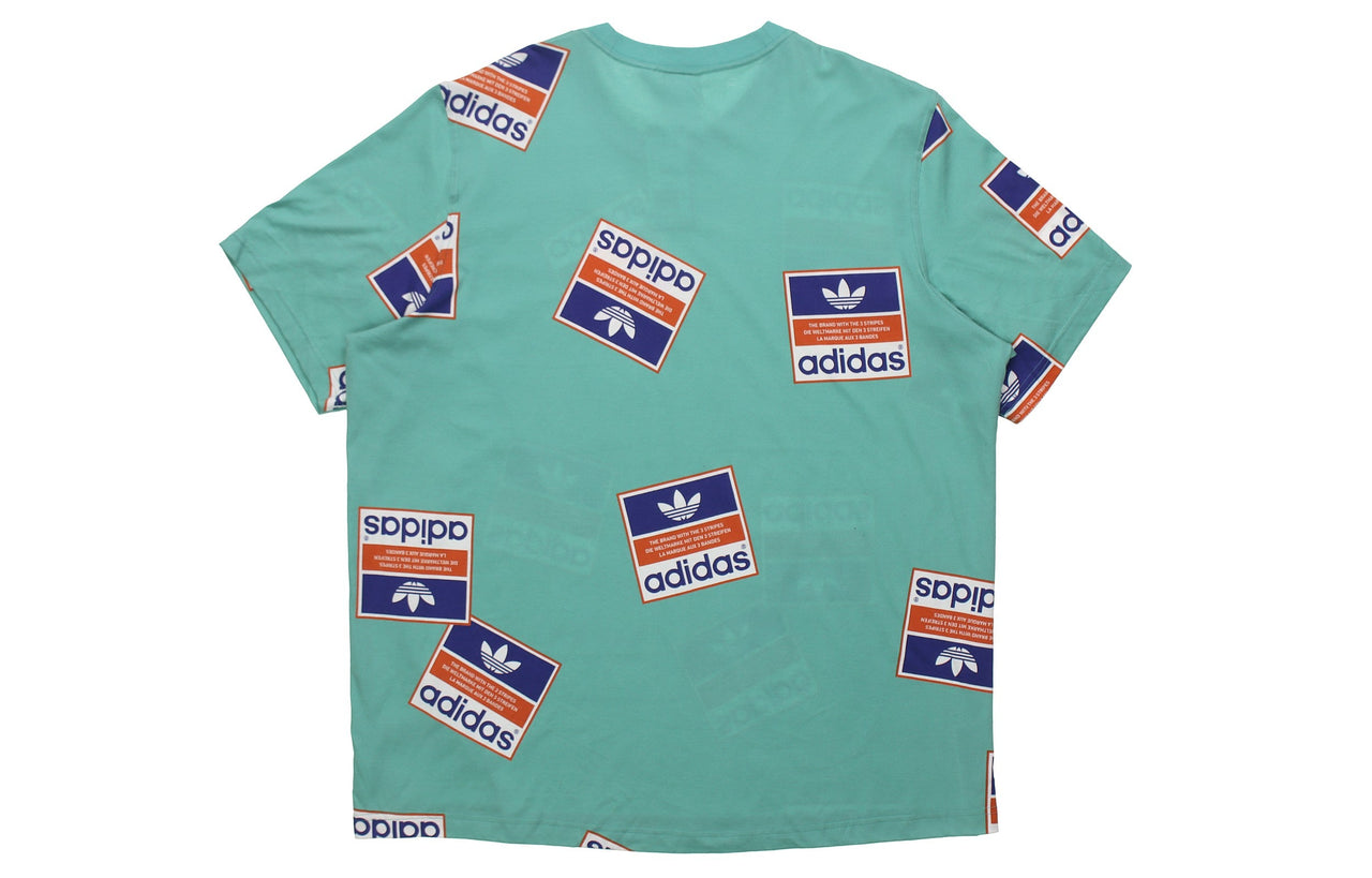 adidas originals Printing Round Neck Short Sleeve Green DV2073