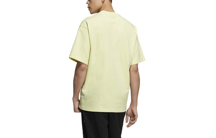 adidas originals C Tee Solid Color Small Label Loose Sports Short Sleeve Couple Style Yellow HC8579