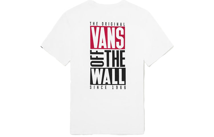 Vans Alphabet Printing Short Sleeve Couple Style White VN0A4MM5WHT