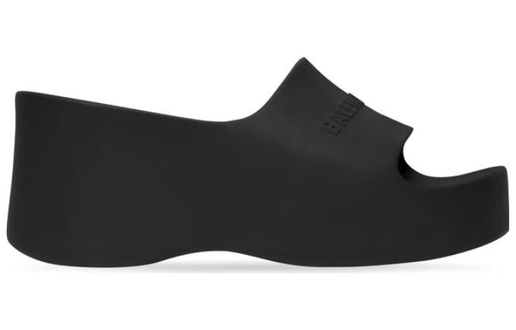 (WMNS) Balenciaga Chunky Wedge Sandals 'Black Rubber' 737923W1S891000