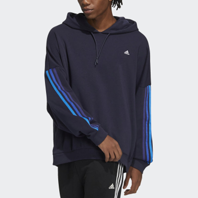 Men's adidas Contrasting Colors Stripe Sports Ink Blue HC9965