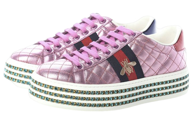 (WMNS) Gucci Ace Platform With Crytals 'Pink' 550050-0V630-5868