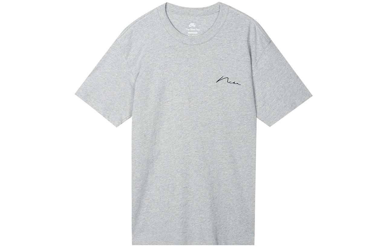 Men's Nike SB Back Graffiti Funny Pattern Printing Round Neck Short Sleeve Light Grey T-Shirt DR7768-050