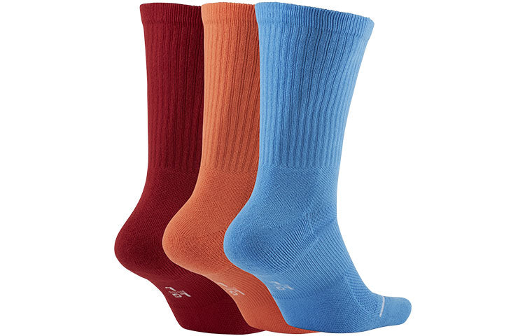 Air Jordan Unisex Everyday Sports Socks 3 Packs Red/Orange/Blue SX5545-911