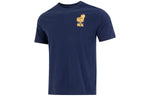 Men's Nike Logo Geometry Pattern Printing Round Neck Short Sleeve Navy Blue T-Shirt DR7638-410