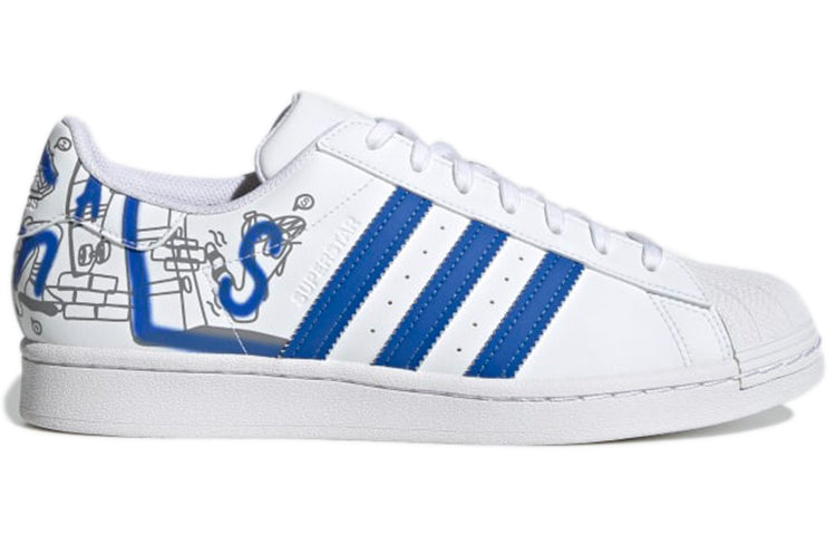 adidas originals Superstar Cozy Wear-Resistant Casual Skate Shoes White Blue Unisex 'White Blue' GW5784