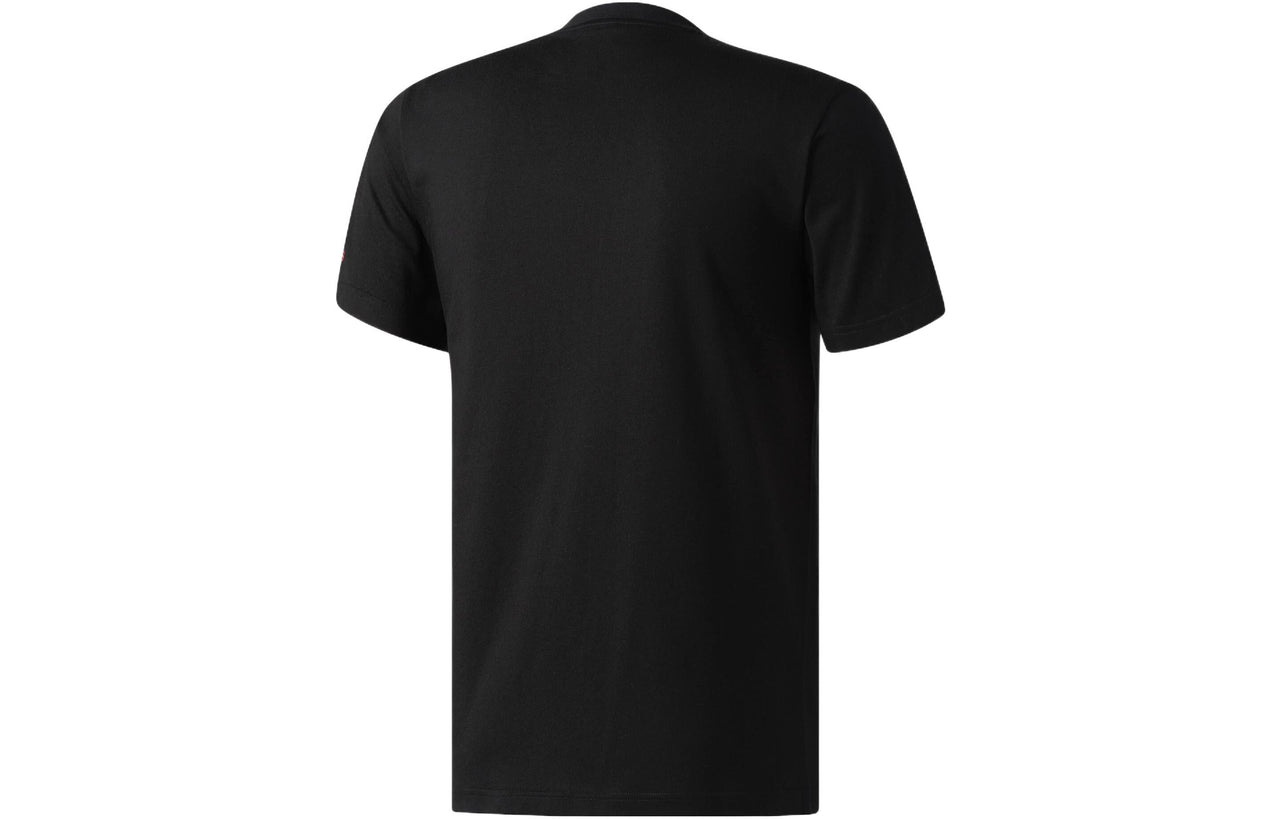 adidas Adi Slgn Tee Alphabet Printing Casual Round Neck Short Sleeve Black CV8506