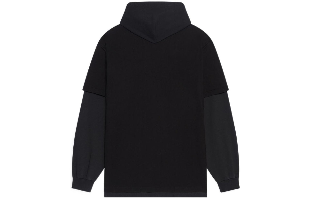 Balenciaga Slime Double Long Sleeve Hooded T-Shirt 'Black' 681029TLVF11069