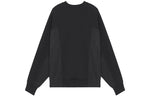 (WMNS) New Balance Logo Printing Splicing Sports Round Neck Pullover Black Hoodie AWT13337-BK