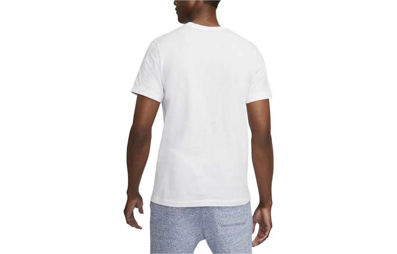 Nike Sportswear Club Embroidered Logo Solid Color Round Neck Short Sleeve White AR4997-100
