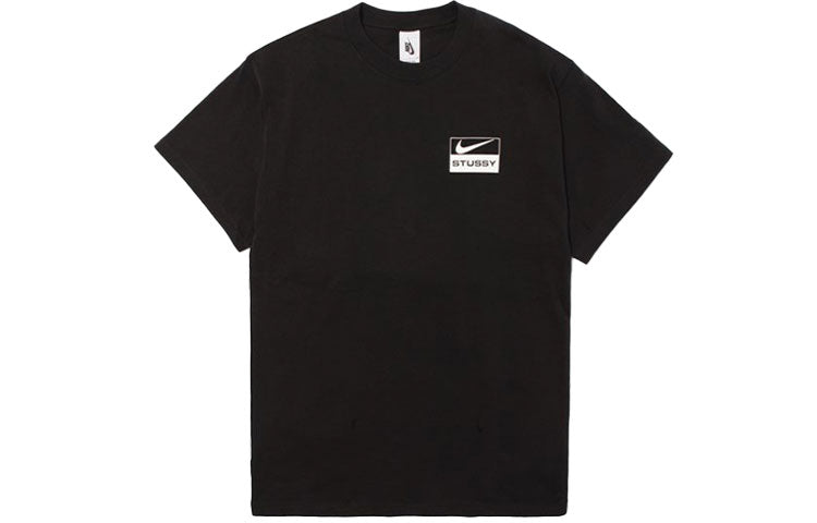 Nike x Stussy Crossover Logo Graffiti Printing T-Shirt 'Black' CU9256-010