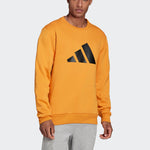 Men's adidas Fi Wtr Crew Large Logo Printing Sports Round Neck Pullover Orange H46508