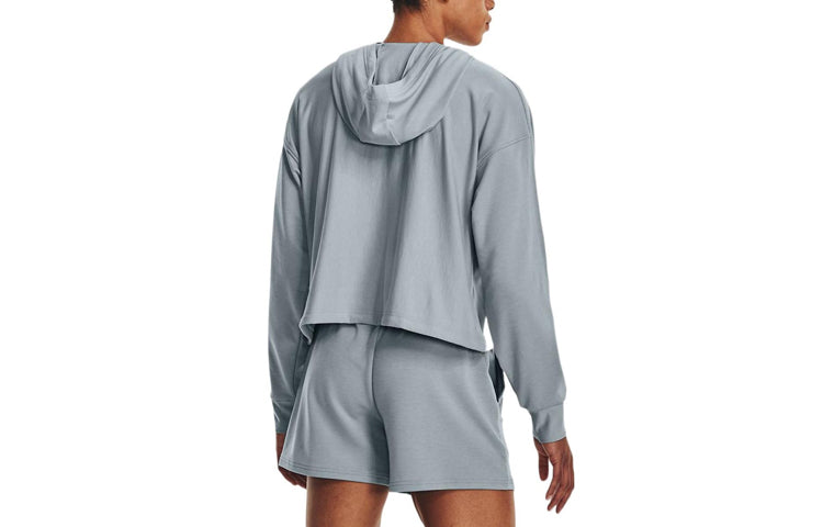 (WMNS) Under Armour Rival Terry Oversized Hoodie 'Blue Grey' 1376992-465