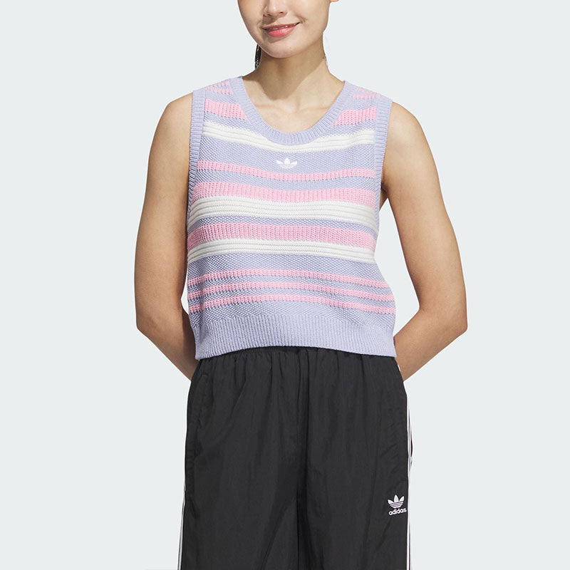 (WMNS) adidas originals Summer Knit Striped Tank Top Asia Sizing 'Purple White Pink' JI7053