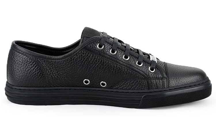 (WMNS) Gucci Pebbled Nappa Leather Low Top 'Black' 317337-AOD50-1000