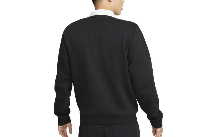 Nike Club Fleece Plush Long Sleeve Lapel Shirt 'Black' DX0538-010