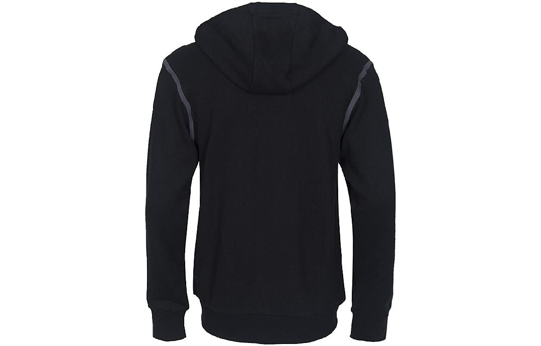 adidas Solid Color Logo Zipper Casual Hooded Jacket Black BR0130