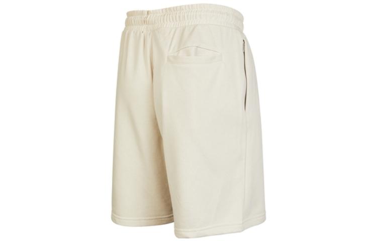Men's adidas Logo Printing Pattern Lacing Elastic Waistband Straight Shorts Beige HZ7029