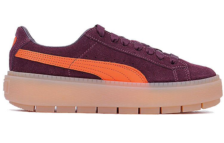 (WMNS) PUMA Suede Platform Trace 'Winetasting Flame' 367057-01
