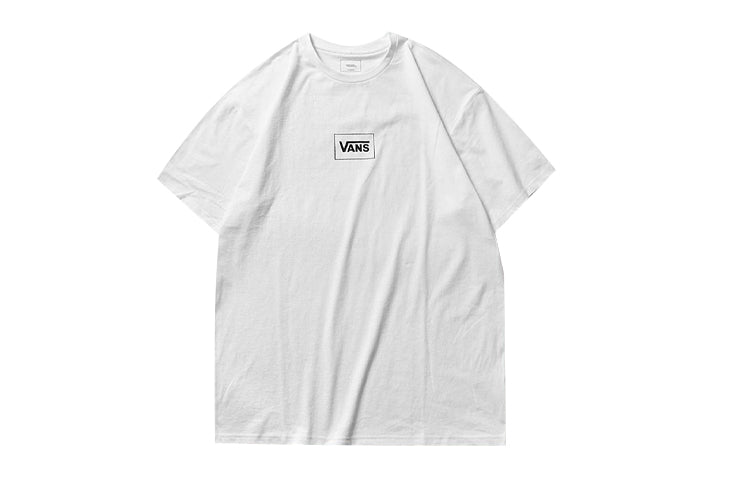 Vans Alphabet Printing Athleisure Casual Sports Short Sleeve Couple Style White VN0A4MLWWHT