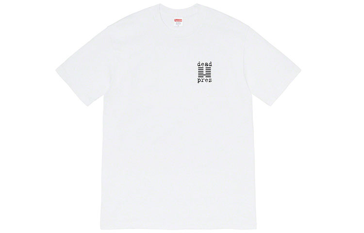 Supreme FW19 Week 15 x Dead Prez Tee Crossover Round Neck Short Sleeve Unisex White SUP-FW19-10766
