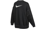 (WMNS) Nike Casual Sports Loose Round Neck Long Sleeves Black Hoodie DD5611-010