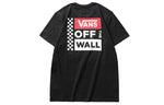 Vans Grid Alphabet Printing Short Sleeve Couple Style Black VN0A3TY4BLK