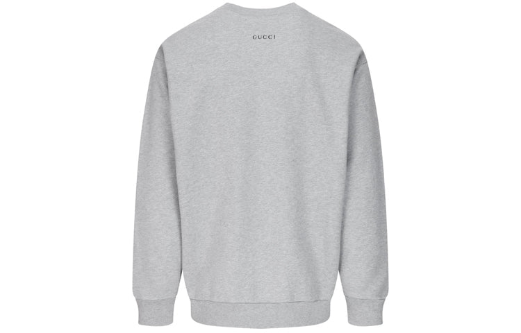 Gucci x Disney Crossover Donald Duck Cartoon Printing Round Neck Pullover Gray 623245-XJDAJ-1230
