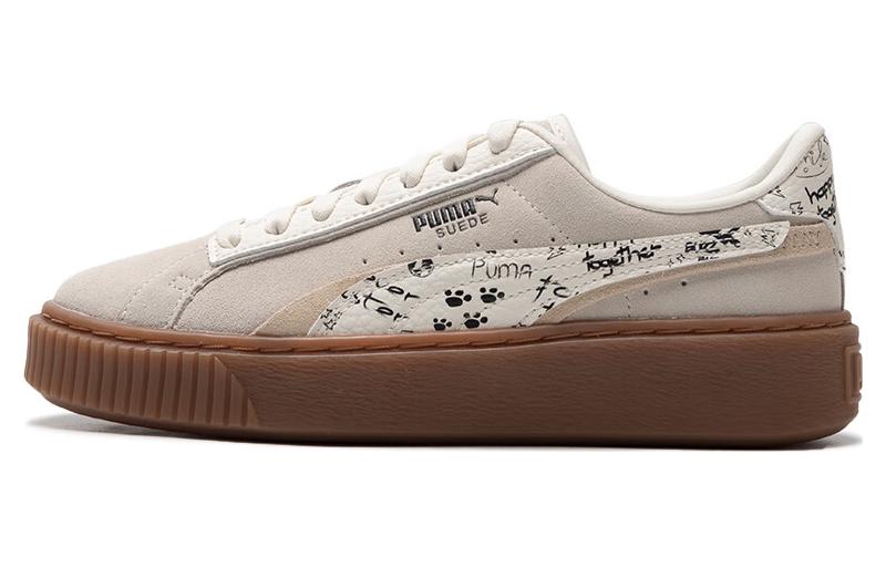 (WMNS) PUMA Suede Platform Draw 'Beige White' 395904-01