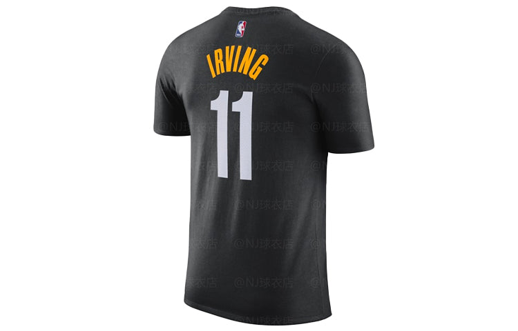 Men's Nike Basketball Sports Short Sleeve SW Fan Edition Brooklyn Nets Kyrie Irving No. 11 Black T-Shirt CT9420-013